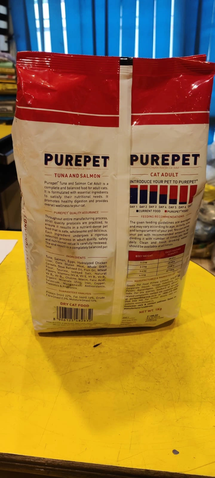 Purepet Tuna & Salmon Dry Cat Food 1kg - Tasty & Healthy for Adult Cats in Kolkata
Treat your adult cat in Kolkata to a delicious and nutritious meal with Purepet Tuna & Salmon Dry Cat Food. This 1 kg pack of non-vegetarian kibble is expertly formulated with real tuna and salmon, providing a palatable and protein-rich diet your feline will love.