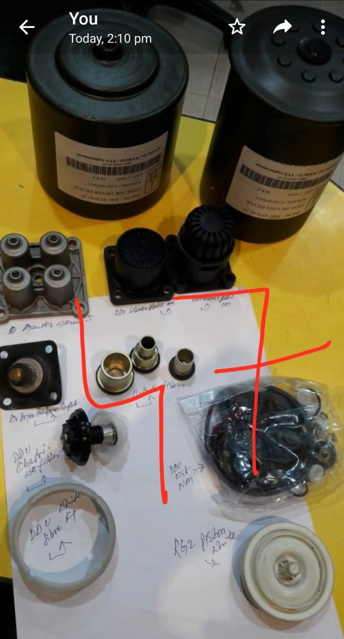 DDU Air Distributor Major Repair Kit with Desiccant for Kolkata Vehicles
Restore your DDU air distributor system to peak efficiency in Kolkata with this comprehensive major repair kit. Designed for DDU air distributors with part numbers 3/86, 3/96, 3/98, and 3/3167, this kit includes all the necessary components for a significant overhaul, along with a new desiccant cartridge to ensure dry and clean air throughout your pneumatic system, vital for the longevity of components operating in Kolkata's environme