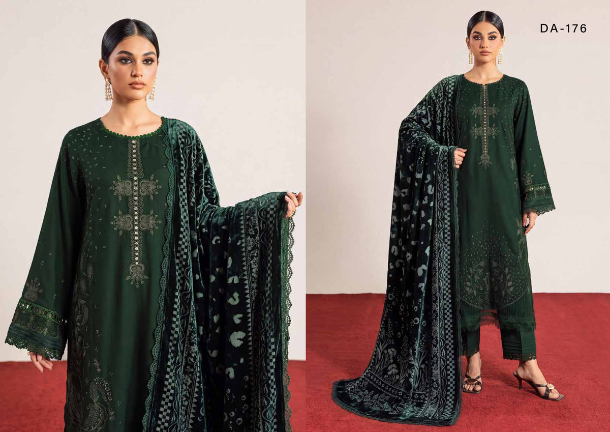 Daria Exclusive Women’s Ensemble – Dark Green | DA-176 Riaz Arts Exclusive-03'26