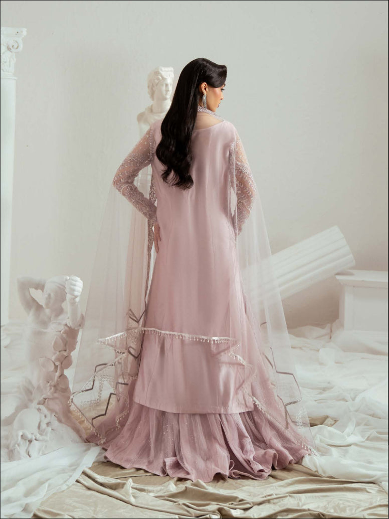 Zariya Mauvette (ZSU-6304) - Mauve Embroidered Pakistani Sharara Suit | Studio Elyse Wedding