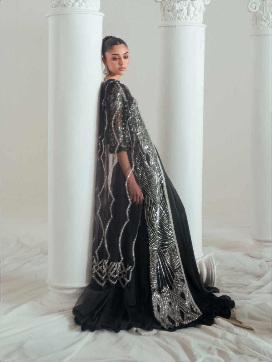 Zariya Emeralda (ZSU-6302) - Dark Emerald High-Fashion Pakistani Suit & Jacket | Wedding Collection