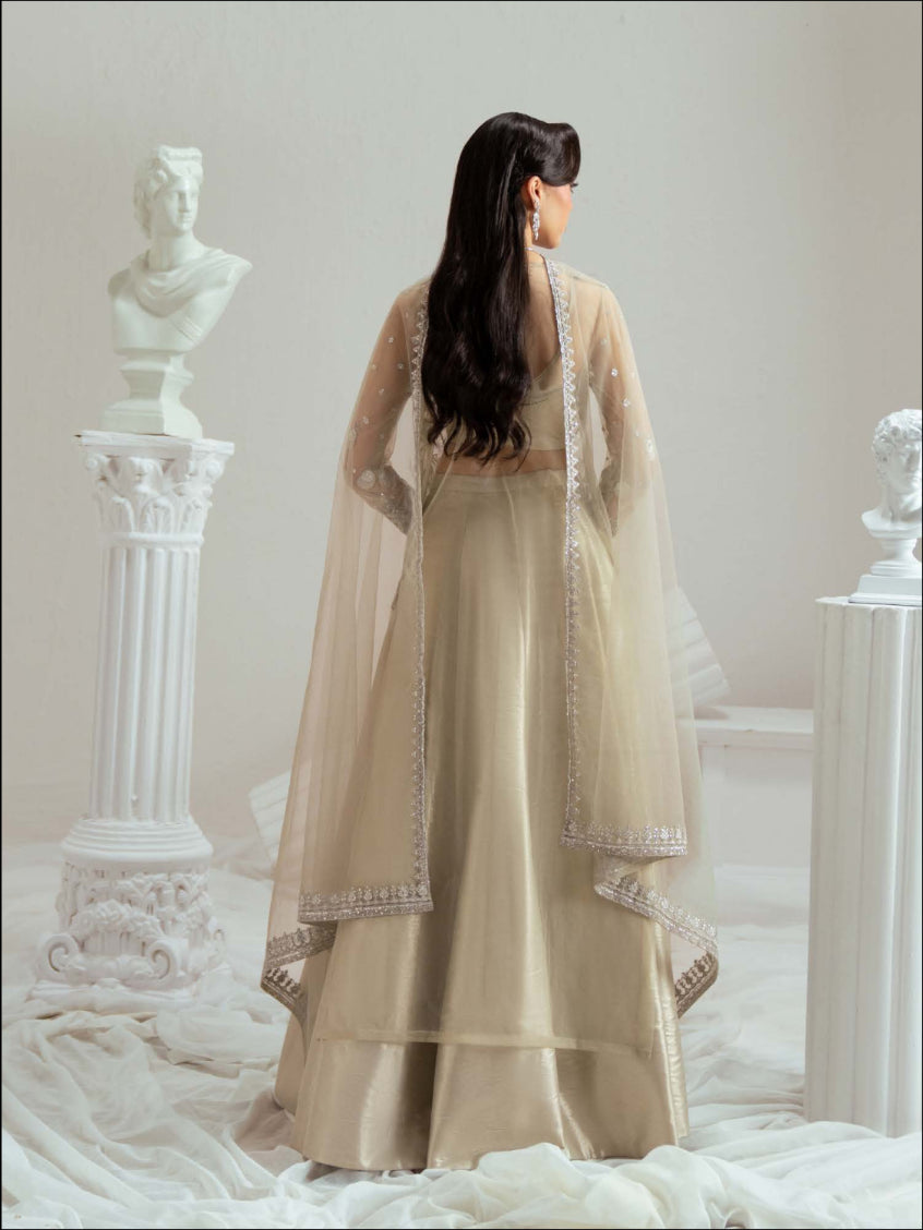 Zariya Sandrine (ZSU-6303) - Regal Silver Pakistani Salwar Suit | Studio Wedding Couture