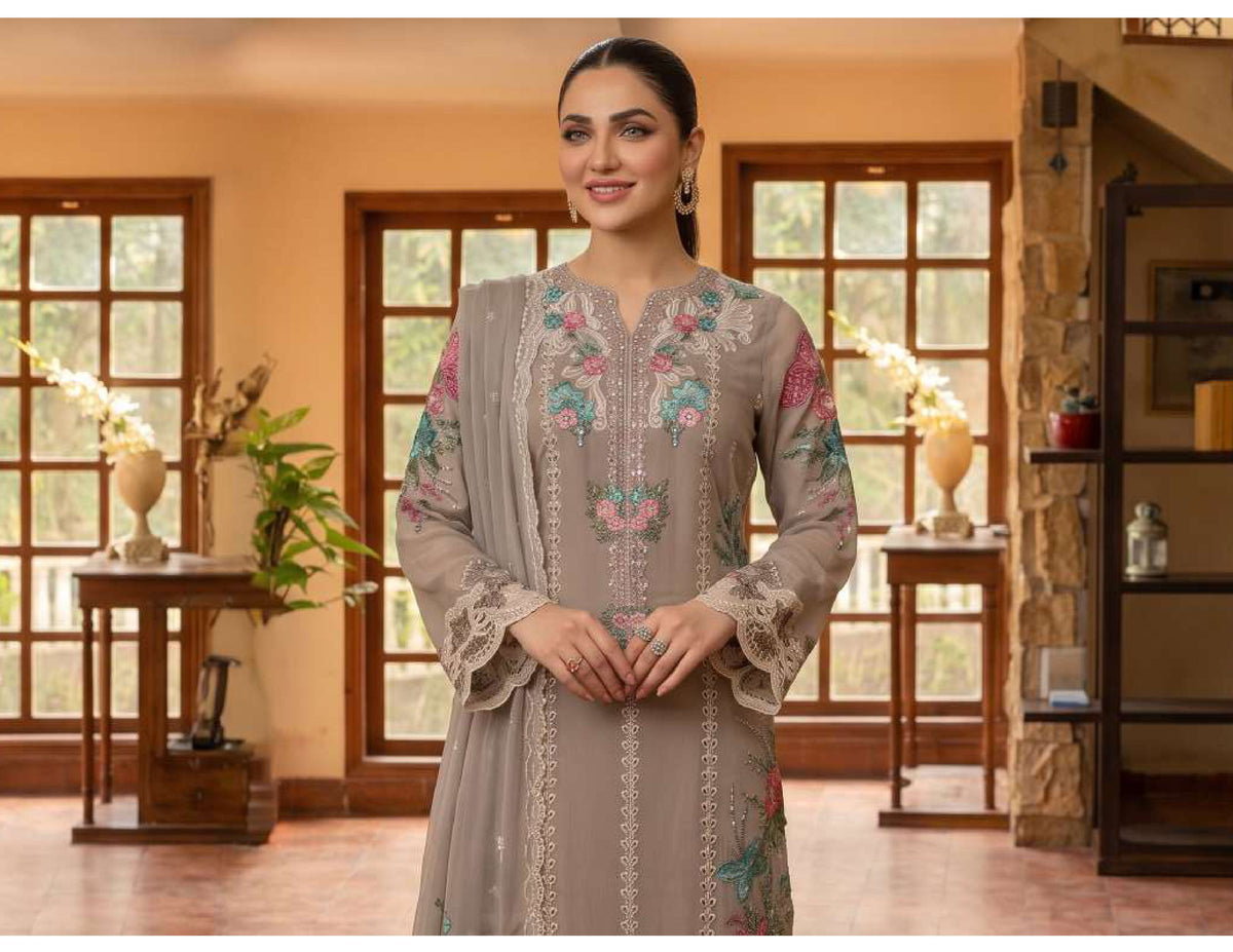 Tawakkal Zafielle Design D-5104: Mocha Fancy Salwar Suit