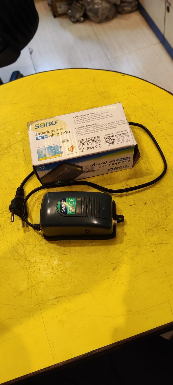 SOBO Air Pump 2.5 Watt SB-108 Aquarium Air Pump
Introducing the SOBO Air Pump 2.5 Watt SB-108, perfect for aquariums with a tank capacity of 180L/HR in Kolkata. This high-quality air pump is designed to provide your aquarium with the necessary oxygen to keep your fish healthy and thriving.