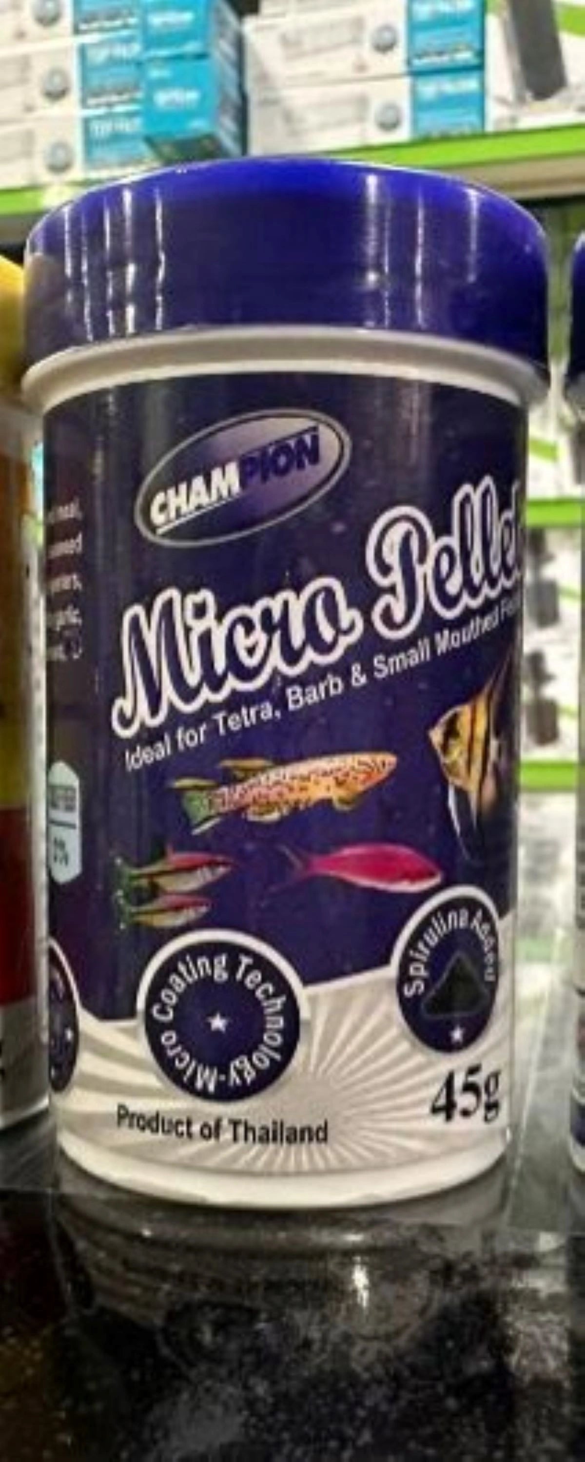 Champion Fish Food Micro Pellets 150g: Healthy Growth & Vibrant Colors
Champion Micro Pellets 150g is a specially formulated and easily digestible food designed for small-mouthed fish and fry in your Kolkata aquarium, including Tetras, Guppies, Barbs, and other small tropical species. These tiny, soft pellets are packed with essential nutrients to support healthy growth and vibrant colors.