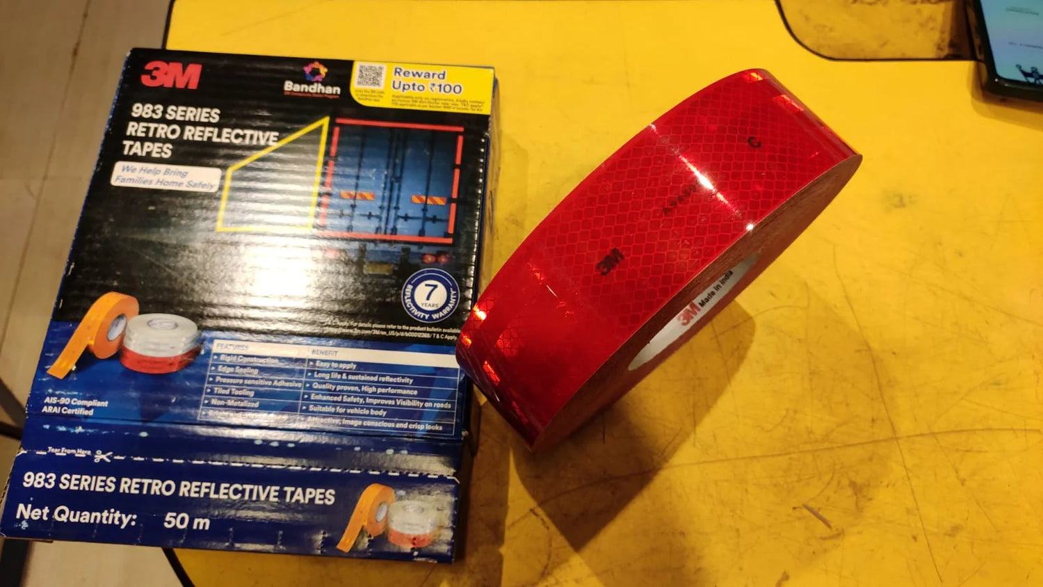 High-Visibility 3M Reflective Safety Tapes: Yellow, White & Red 3M Reflective Tape