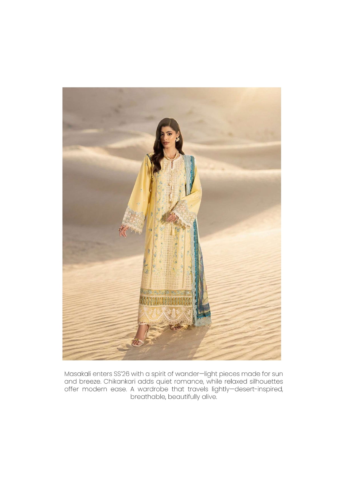 Adan's Libas Masakali Design 01 Sunshine Yellow Chikankari Lawn Suit - Pakistani Salwar Kameez Women Clothing for Summer Wedding &amp; Haldi Ceremony