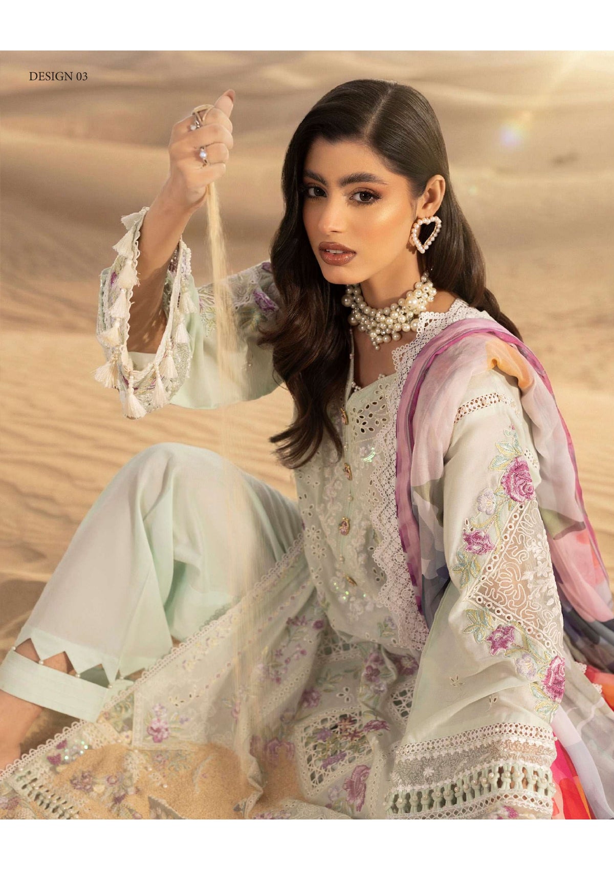 Adan's Libas Masakali Design 03 Mint Green Chikankari Lawn Pakistani Suit - Women Clothing Salwar Kameez for Spring Wedding &amp; Birthday Party