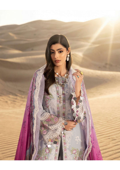 Adan's Libas Masakali Design 10 Slate Grey Chikankari Lawn Suit - Pakistani Salwar Kameez Women Clothing for Wedding Guest &amp; Evening Party