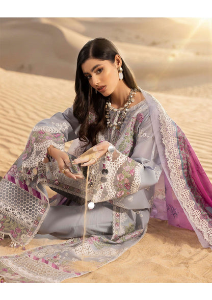 Adan's Libas Masakali Design 10 Slate Grey Chikankari Lawn Suit - Pakistani Salwar Kameez Women Clothing for Wedding Guest &amp; Evening Party