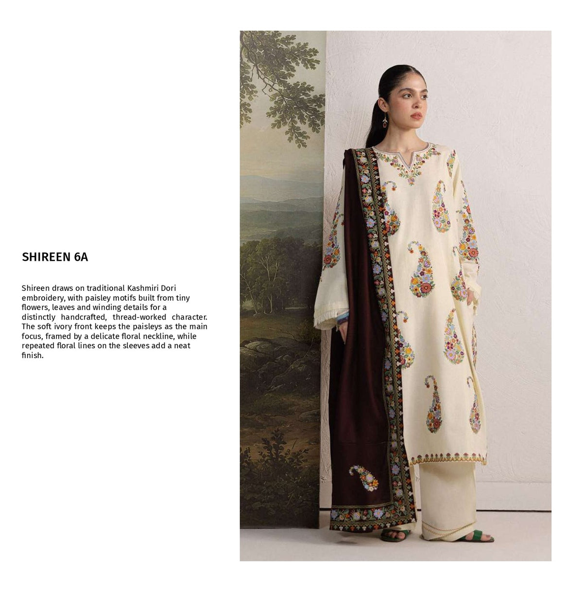 COCO Winters '26 SHIREEN 6A Soft Ivory Kashmiri Dori Embroidered Khaddar Suit