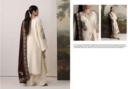 COCO Winters '26 SHIREEN 6A Soft Ivory Kashmiri Dori Embroidered Khaddar Suit