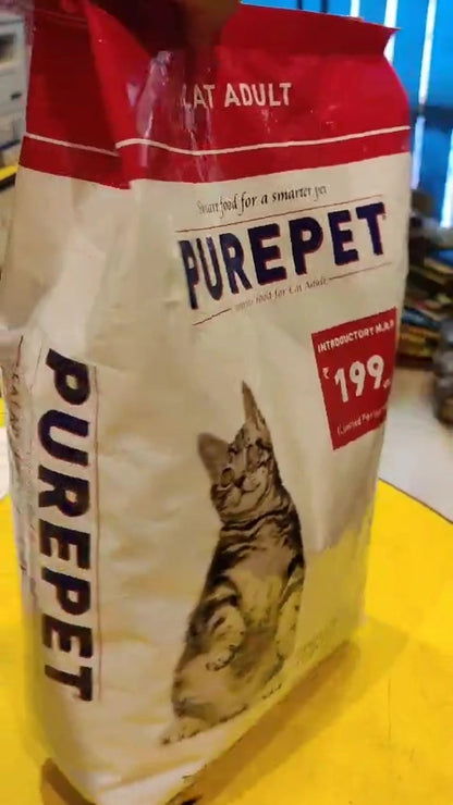 Purepet Tuna &amp; Salmon Dry Cat Food 1kg - Tasty &amp; Healthy for Adult Cats in Kolkata

Treat your adult cat in Kolkata to a delicious and nutritious meal with Purepet Tuna &amp; Salmon Dry Cat Food. This 1 kg pack of non-vegetarian kibble is expertly formulated with real tuna and salmon, providing a palatable and protein-rich diet your feline will love.