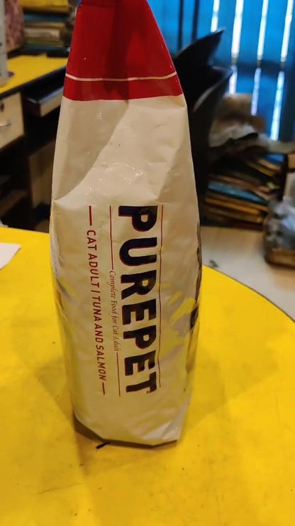 Purepet Tuna &amp; Salmon Dry Cat Food 1kg - Tasty &amp; Healthy for Adult Cats in Kolkata

Treat your adult cat in Kolkata to a delicious and nutritious meal with Purepet Tuna &amp; Salmon Dry Cat Food. This 1 kg pack of non-vegetarian kibble is expertly formulated with real tuna and salmon, providing a palatable and protein-rich diet your feline will love.