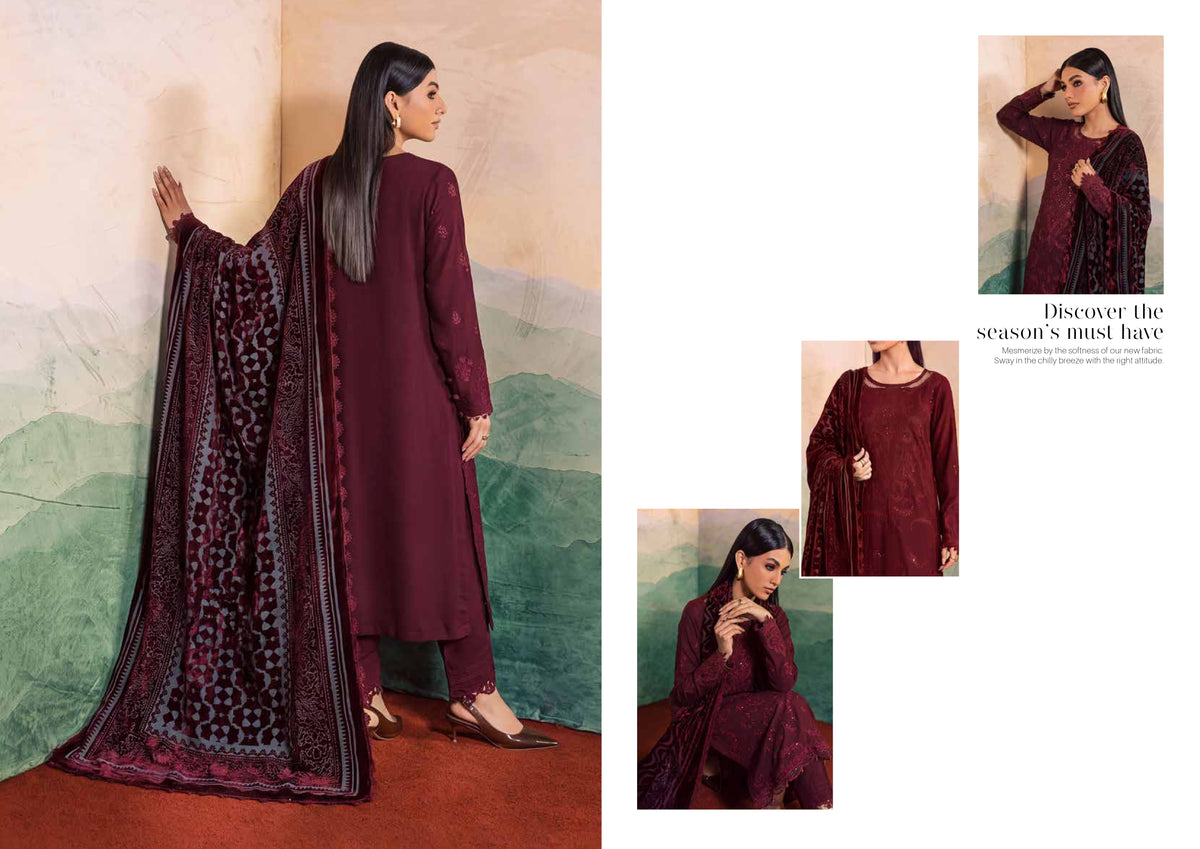 Daria Exclusive Women’s Ensemble – Maroon | DA-172 Riaz Arts Exclusive-03'26