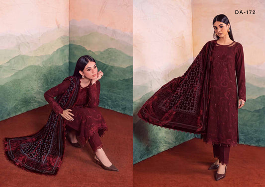 Daria Exclusive Women’s Ensemble – Maroon | DA-172 Riaz Arts Exclusive-03'26
