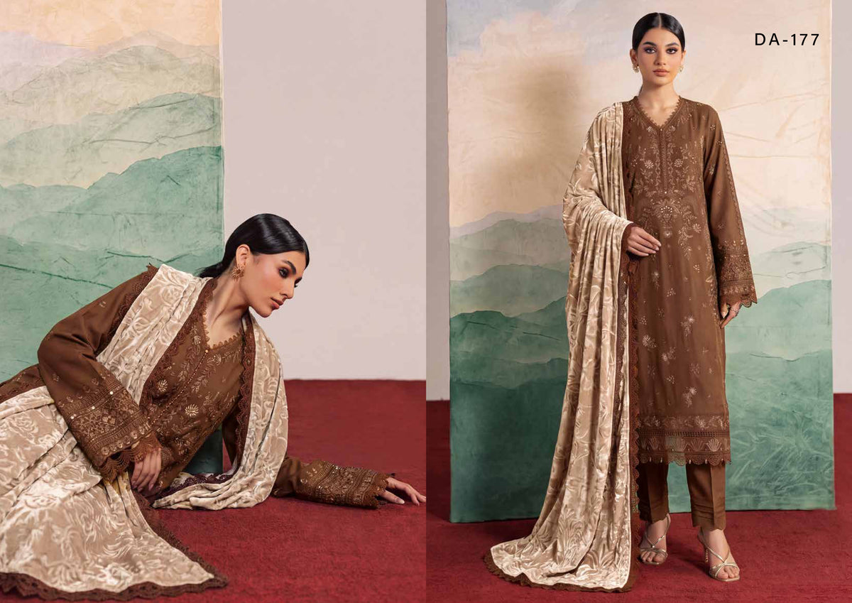 Daria Exclusive Women’s Ensemble – Brown | DA-177 Riaz Arts Exclusive-03'26