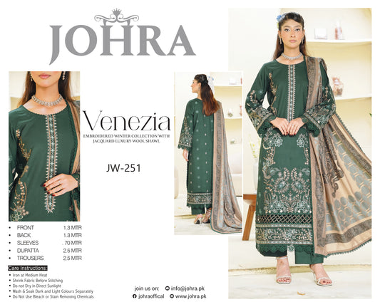 Johra Venezia Embroidered Winter Suit – Forest Green | JW-251