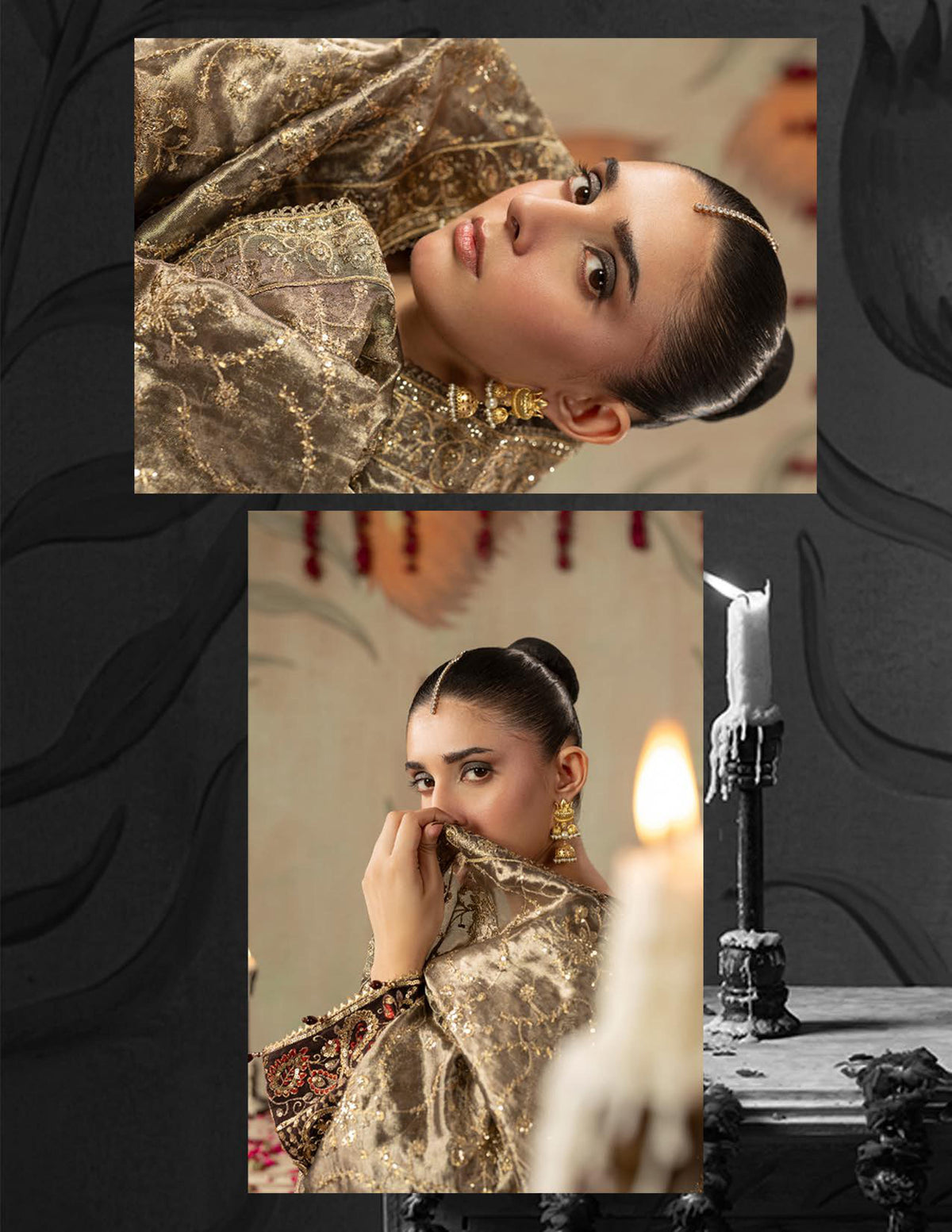 Areej Naqash-E-Makhmal D/04 - Jet Black Gold-Embroidered Velvet Pakistani Salwar Suit