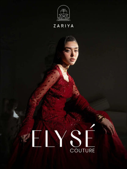 Zariya Maroonique (ZSU-6300) - Red Embroidered Pakistani Salwar Suit | Studio Elyse Wedding Collection
