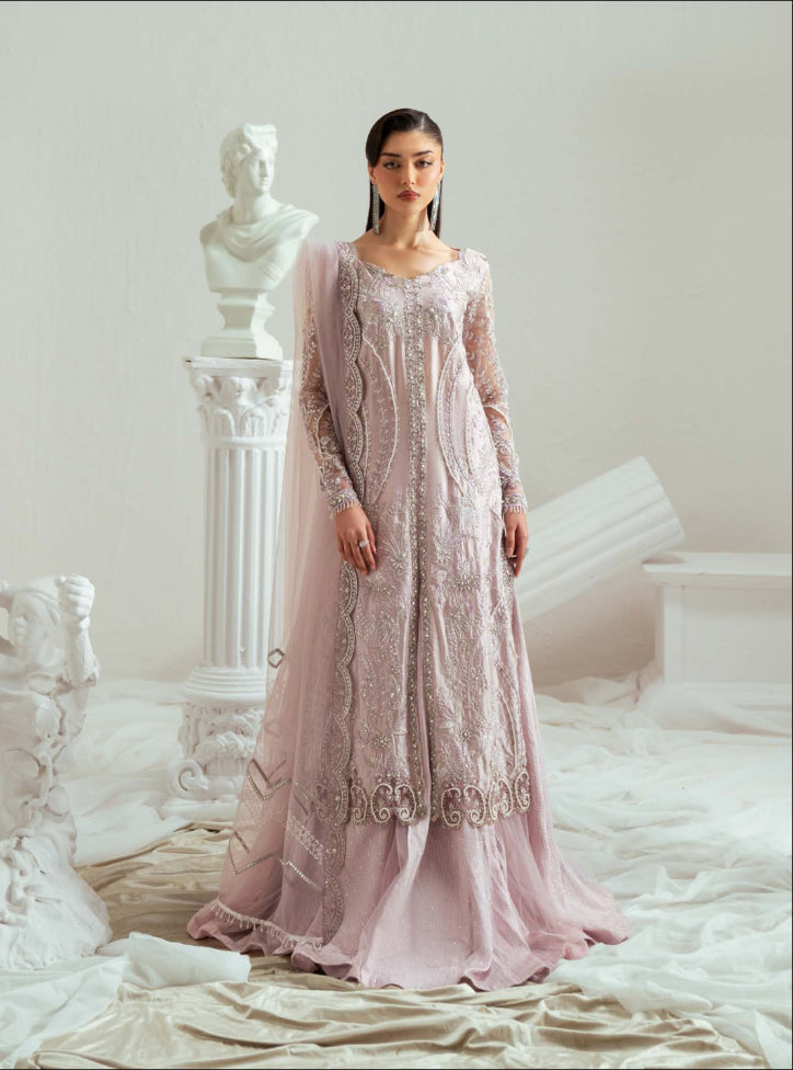 Zariya Mauvette (ZSU-6304) - Mauve Embroidered Pakistani Sharara Suit | Studio Elyse Wedding