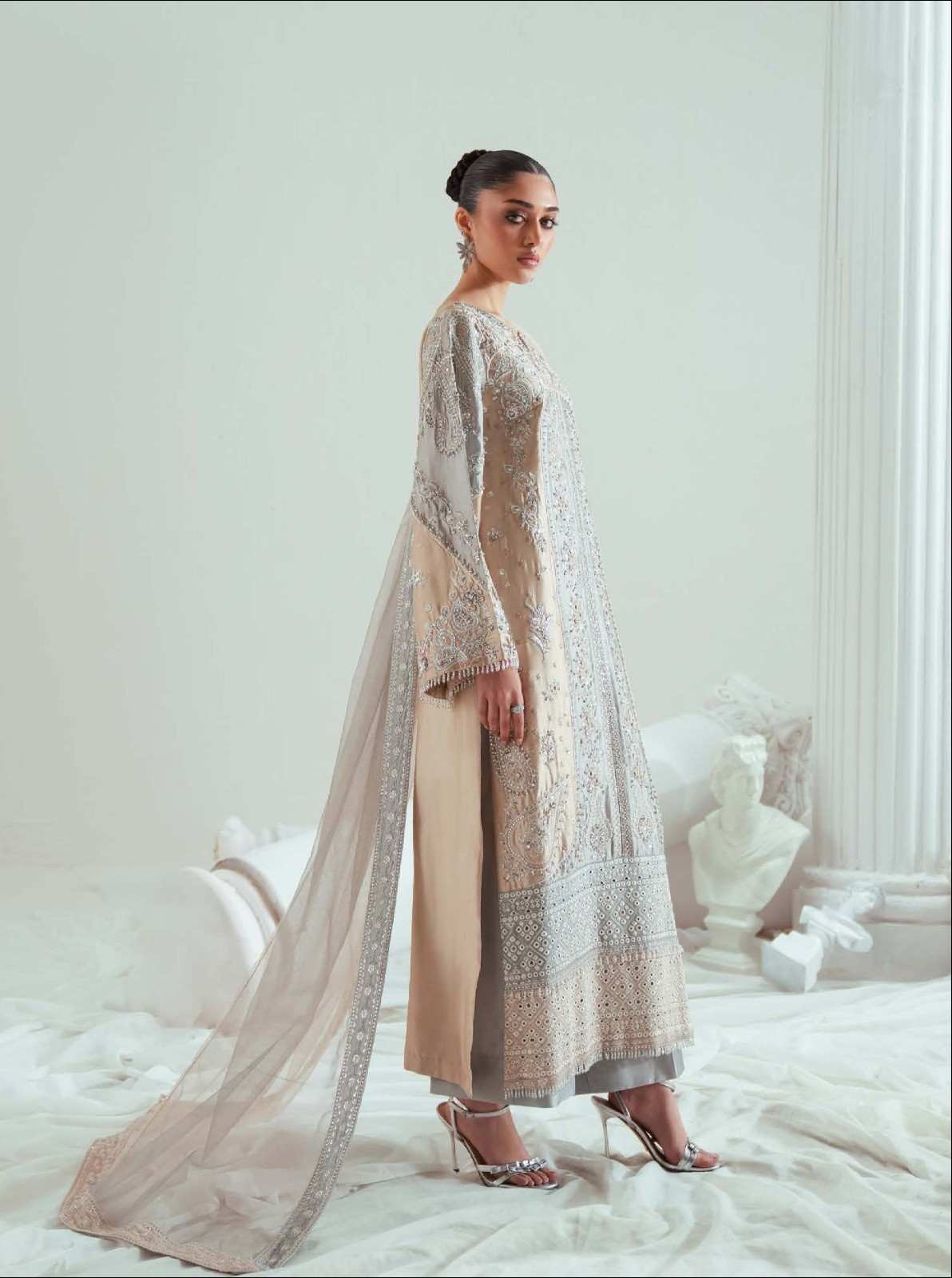 Zariya Dovegray (ZSU-6306) - Luxury Embroidered Gray Pakistani Suit | Studio Zariya Elyse Couture