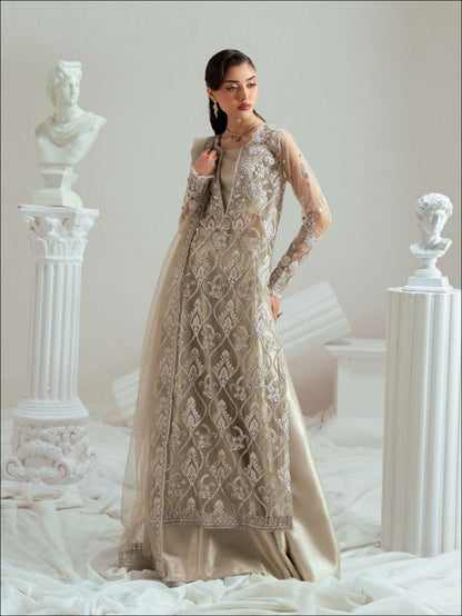 Zariya Sandrine (ZSU-6303) - Regal Silver Pakistani Salwar Suit | Studio Wedding Couture