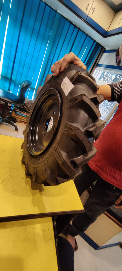 Heavy Duty 5.00-10 Tyre Set with Rim &amp; Tube for Kolkata Trolleys &amp; Global Logistics