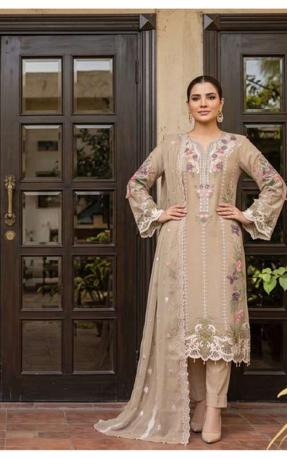Tawakkal Zafielle Design D-5103: Taupe Heritage Abaya-Style Suit