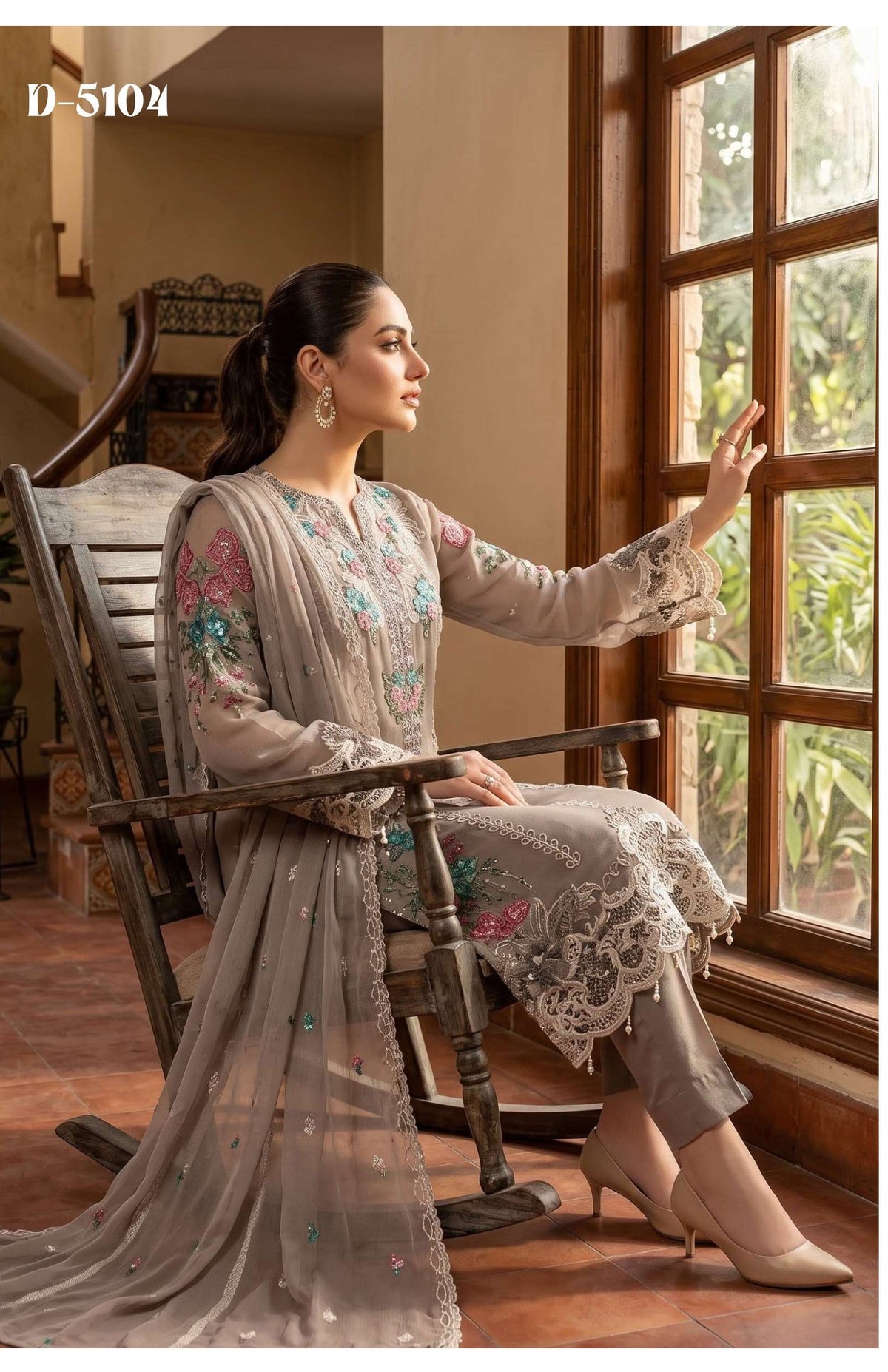 Tawakkal Zafielle Design D-5104: Mocha Fancy Salwar Suit