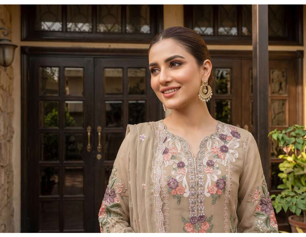 Tawakkal Zafielle Design D-5103: Taupe Heritage Abaya-Style Suit