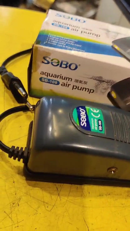 SOBO Air Pump 2.5 Watt SB-108 Aquarium Air Pump

Introducing the SOBO Air Pump 2.5 Watt SB-108, perfect for aquariums with a tank capacity of 180L/HR in Kolkata. This high-quality air pump is designed to provide your aquarium with the necessary oxygen to keep your fish healthy and thriving.