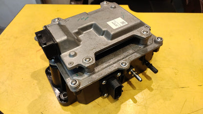 Mechanical component on a yellow surface