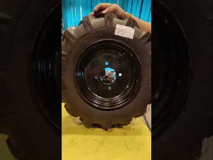 Get your trolley ready for any heavy-duty task with this complete wheel assembly. The set includes a 5.00-10 inch 8-ply tire for superior puncture resistance and load-bearing capacity, a durable steel wheel rim, and an inner tube. This robust combination is designed for excellent performance and longevity, making it ideal for mini tractors, trolleys, and other light commercial vehicles.